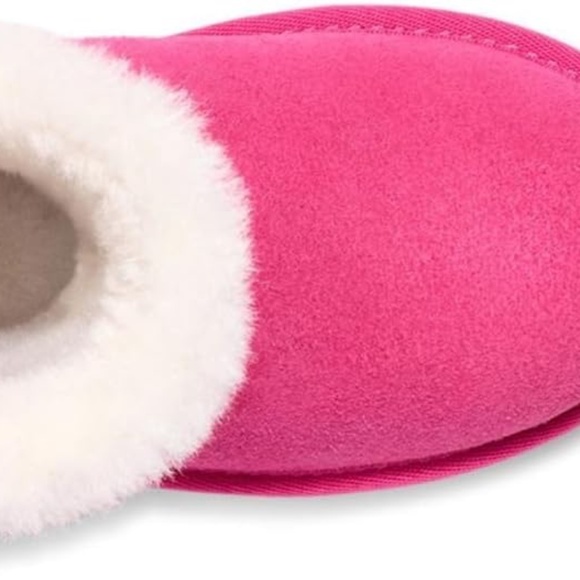 Koolaburra by Ugg Kids Nalie Short Boots Pink White Fur Winter Boots size 1 - Picture 8 of 12